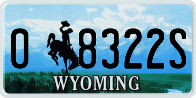 WY license plate 08322S