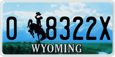 WY license plate 08322X