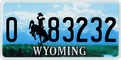 WY license plate 083232