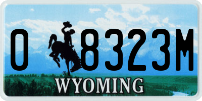 WY license plate 08323M