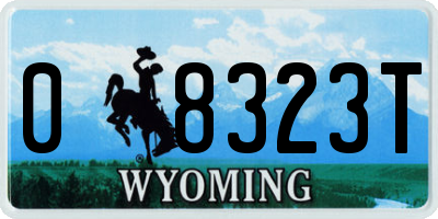 WY license plate 08323T