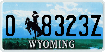WY license plate 08323Z