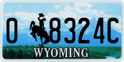 WY license plate 08324C
