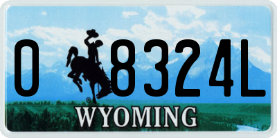 WY license plate 08324L