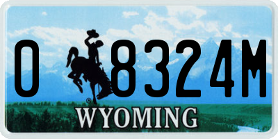 WY license plate 08324M