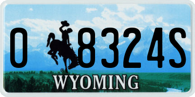 WY license plate 08324S