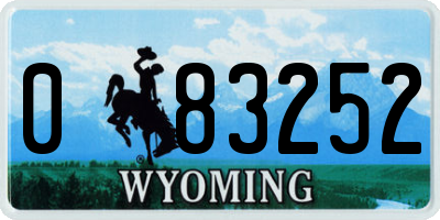 WY license plate 083252