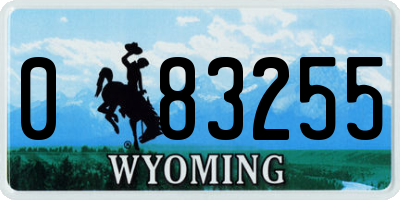 WY license plate 083255