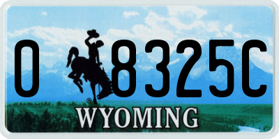 WY license plate 08325C