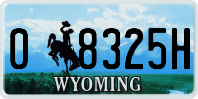 WY license plate 08325H