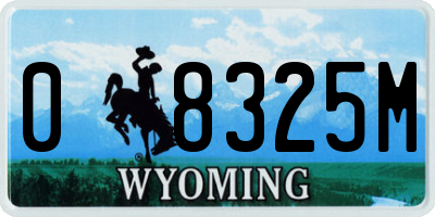 WY license plate 08325M