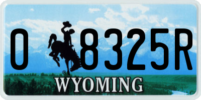 WY license plate 08325R