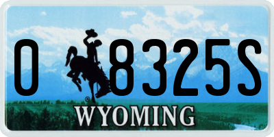 WY license plate 08325S