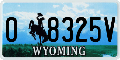 WY license plate 08325V