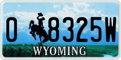 WY license plate 08325W