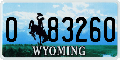 WY license plate 083260