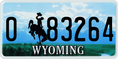 WY license plate 083264