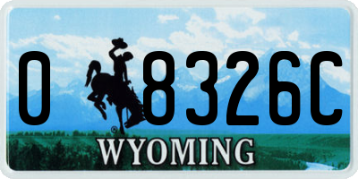 WY license plate 08326C