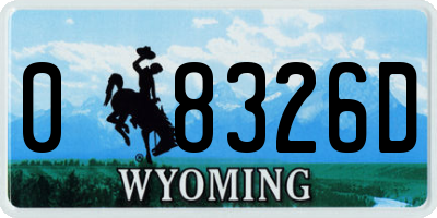 WY license plate 08326D