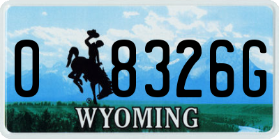 WY license plate 08326G