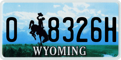 WY license plate 08326H