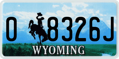 WY license plate 08326J