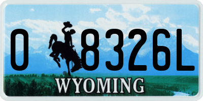 WY license plate 08326L