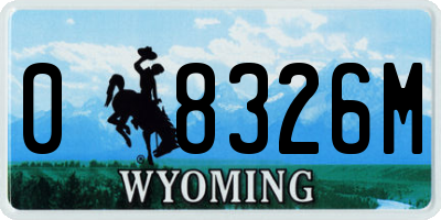 WY license plate 08326M