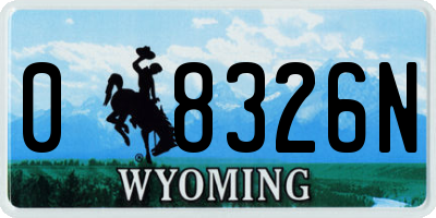 WY license plate 08326N