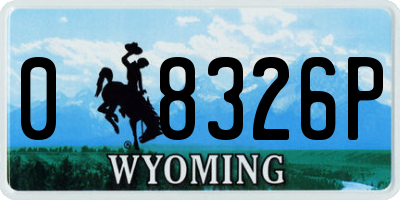 WY license plate 08326P