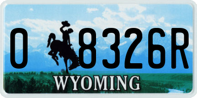 WY license plate 08326R