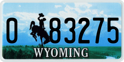 WY license plate 083275