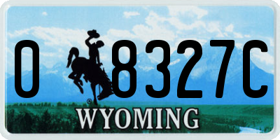 WY license plate 08327C