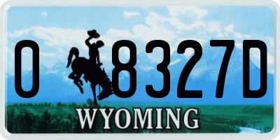 WY license plate 08327D