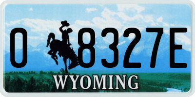 WY license plate 08327E