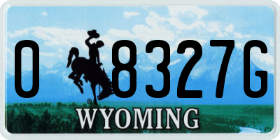 WY license plate 08327G
