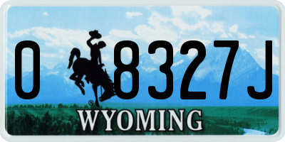 WY license plate 08327J
