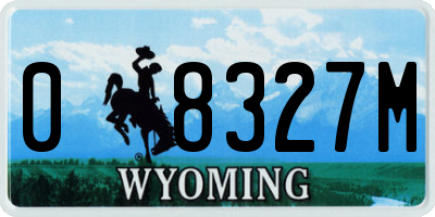WY license plate 08327M