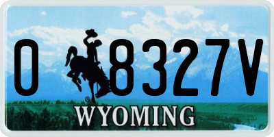 WY license plate 08327V