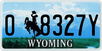 WY license plate 08327Y