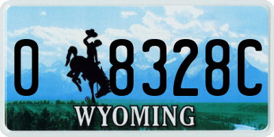 WY license plate 08328C