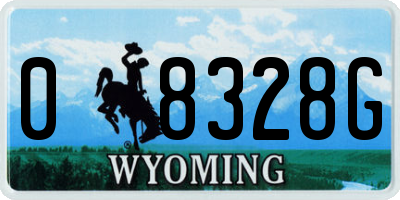 WY license plate 08328G