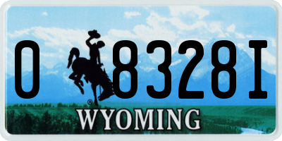 WY license plate 08328I
