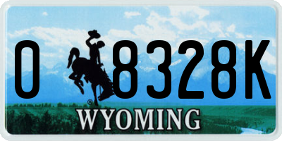 WY license plate 08328K