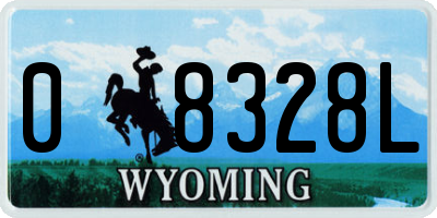 WY license plate 08328L