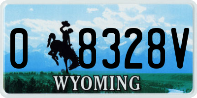 WY license plate 08328V