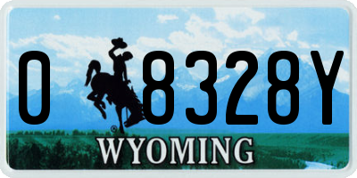 WY license plate 08328Y