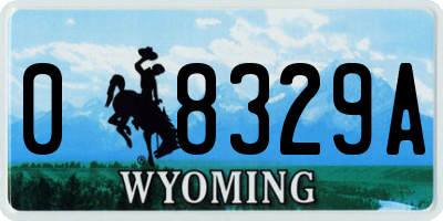 WY license plate 08329A