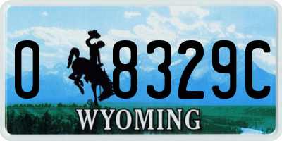WY license plate 08329C