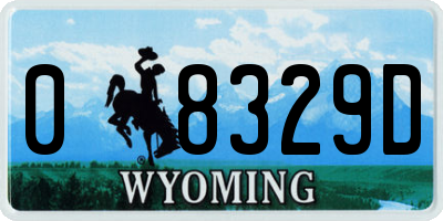 WY license plate 08329D